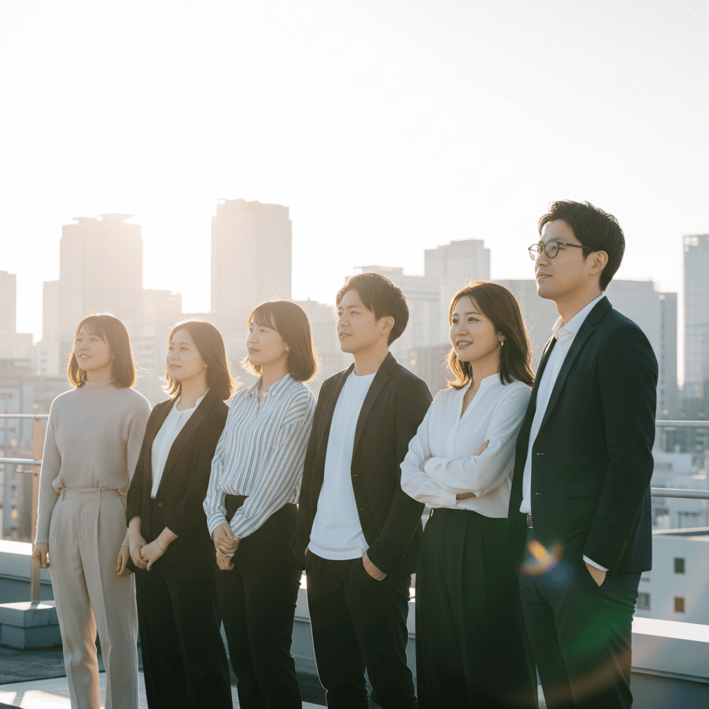 オンライン入社説明会で登壇者と参加者が笑顔でコミュニケーションをとっている様子のスクリーンショット風画像